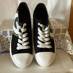 Green Bay Packers Men’s Foco Sz 8 Big Logo Low Top Canvas Sneakers Lace-up GUC